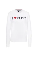 džemperis tommy logo heart Tommy Hilfiger balta